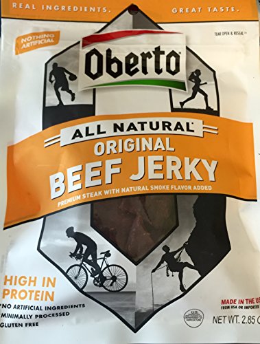 Oberto All Natural Original Beef Jerky, 2.85 OZ Pouches Pack Of 4