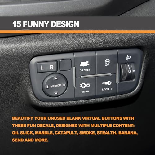Image of Novelty Stickers for Car or Truck Unused Button Car Interior Console Switch Decals Truck Dashboard Switch Control Stickers Car Interior Stickers (15 Patterns,1PC)