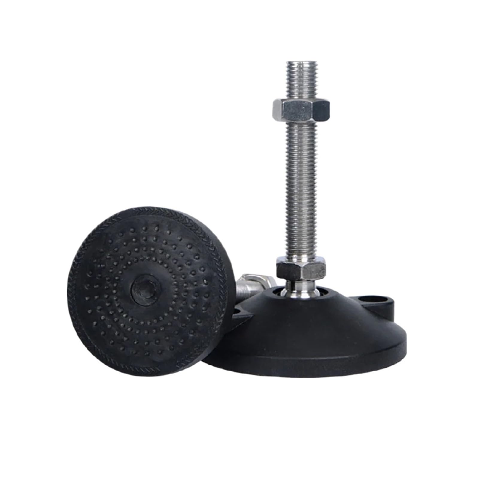 Paquete de 4 pies ajustables for nivelación de muebles. | Base de torno roscada M14 M16 M18 M20 M24 con bisagra giratoria de 100 mm(D100xm20x150)