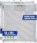 Bagean Range Hood Filter Replacement 12" x 10.5" W10169961A Compatible with Whirlpool Stove Hood Vent Filter - Aluminum Screen for Kitchen Overhead Exhaust Fan Blocks Grease & Filters Oven Air (2-Pk)