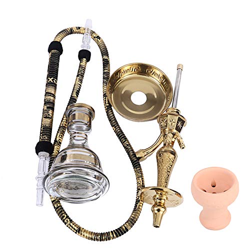 CJCJ-LOVE Arabische Shisha Mit 1 Schlauch, Filterglas Acryl Shisha Set Große Kapazität Bar Arabische Tabakpfeife Metall… – Bild 4