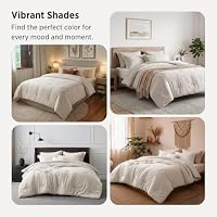 Bedsure King Size Comforter Set, Beige Soft Cationic Dyed Bed Set 3 Pcs — image 8