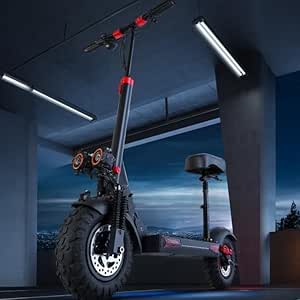 1200W Electric Scooter for Adults-48V21Ah,37Mile Long Range,34MPH Max Speed, 11" Off-Road Tires,6 Shock Absorption, UL2722 Certification, E-Scooter with Seat,Foldable, Convenient for Commuting