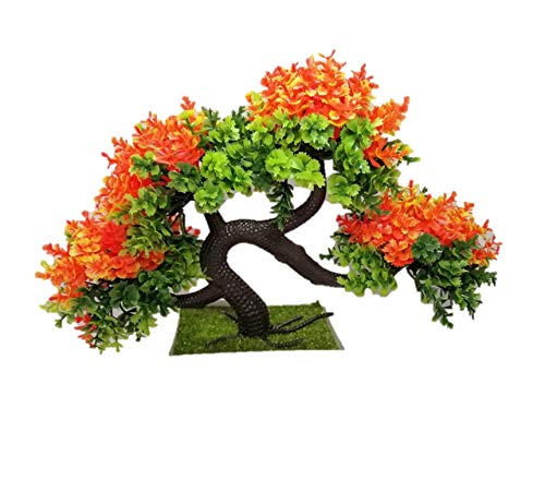 Breewell Bonsai Wild Plant Artificial Plant with Pot | Red & Green-BW09 4