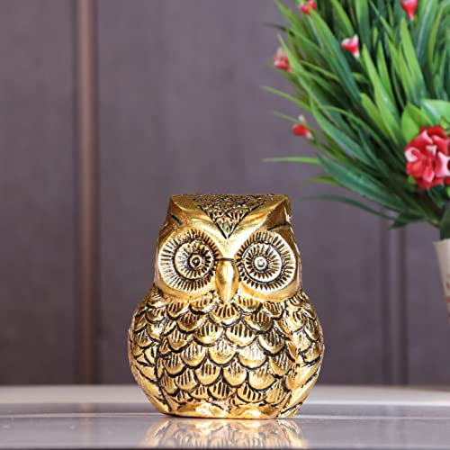 Image of Vintage Metal Owl Showpiece and Paper Weight Metal Handicraft Idol for Home Decor