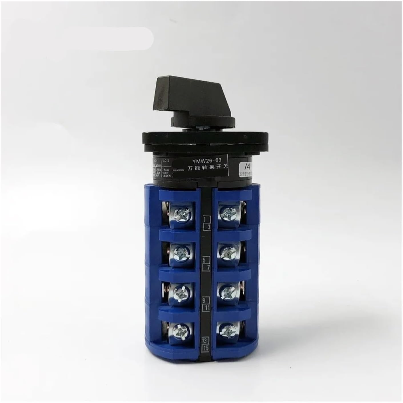 YMW26-63/4 Changeover Rotary Cam Switch 690V 63A 4 Levels 5 Position Silver Contact Manual Control Motor