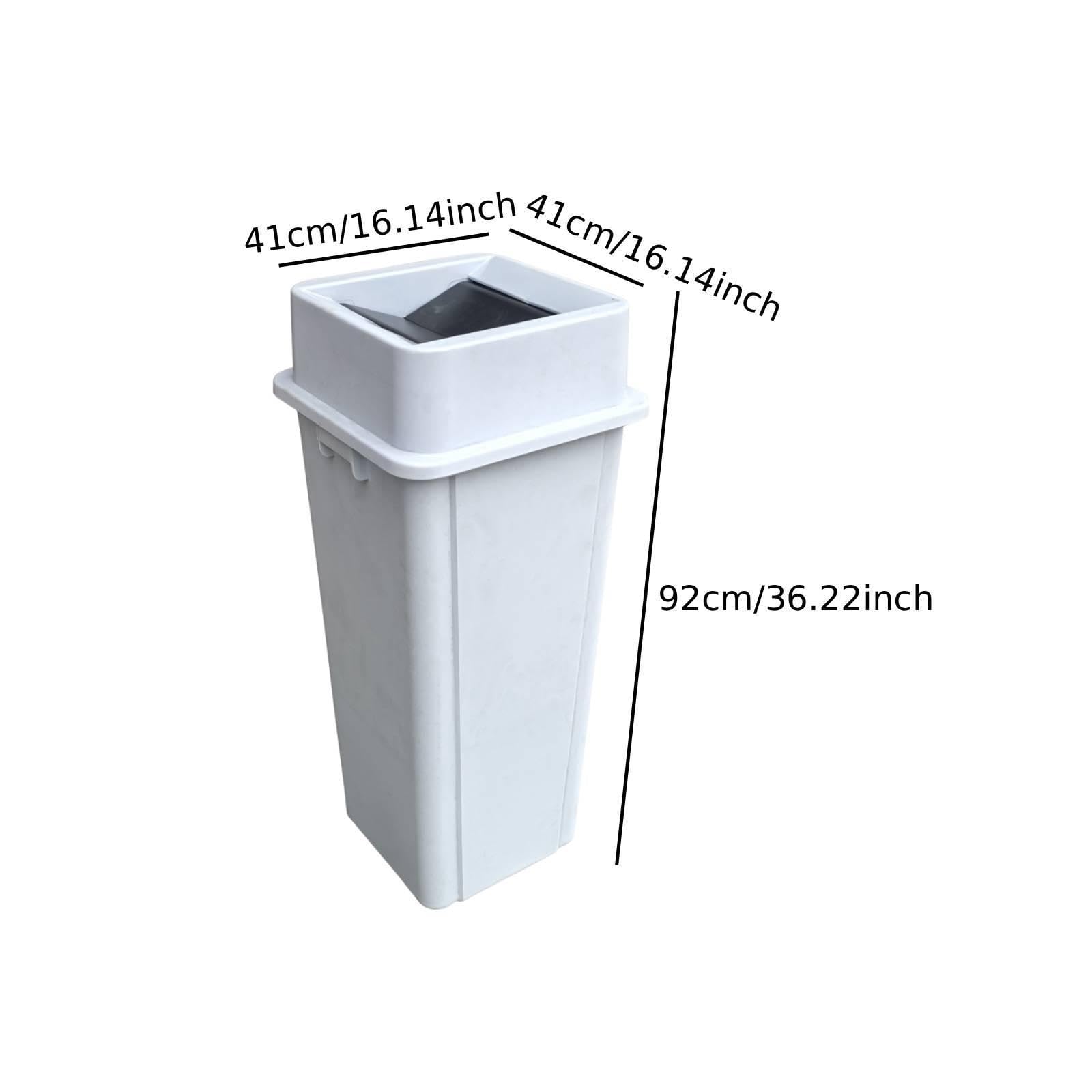 Cubo de Basura Cuadrado para Cocina, con Tapa abatible, contenedor de residuos para Uso Industrial, Interior, Exterior y Escolar, 90l