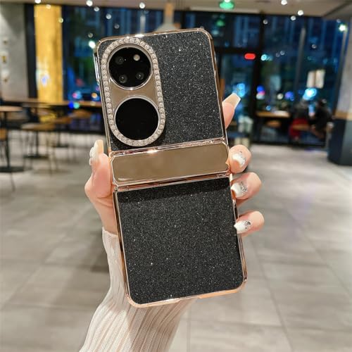 Étui Huawei P50 en cuir brillant et coque fine galvanisée antichoc