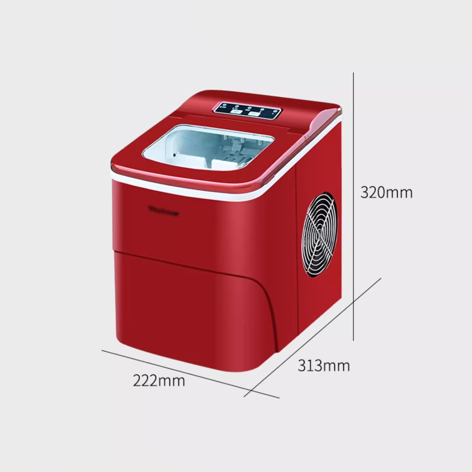 Máquina de hielo Máquina for hacer hielo, 9 cubitos de hielo listos en 8 minutos, 33 libras/24 horas, máquina for hacer hielo en encimera con cuchara for hielo, for el hogar, cocina, oficina, bar, fie