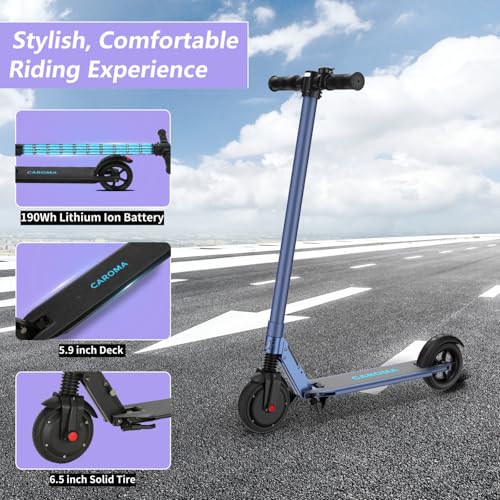 Image of Caroma Electric Scooter Adults,450W Peak Foldable E-Scooter,16 MPH,21 Miles | 3 Speeds & 15 Climb, UL2272 EABS Brake,Smart LED Display Lights, Foldable Frame For Kids 8+, Teens Women Commute Travel