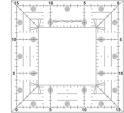 Régua Criativa Quadrada Em Acrílico Para Patchwork 15x15cm