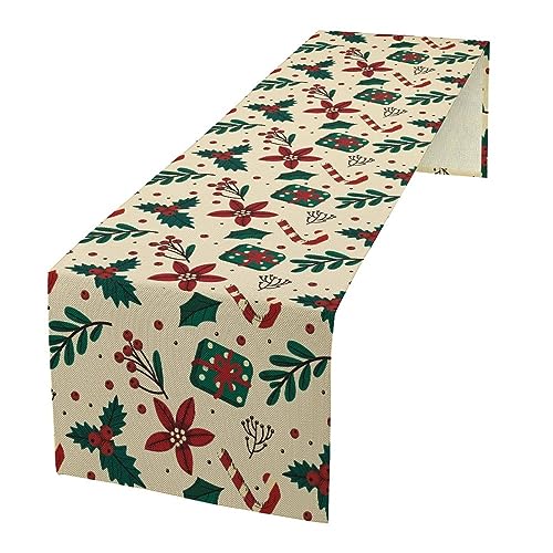 JanJCurt Cartoon Santa Table Runner 13x70 Inch