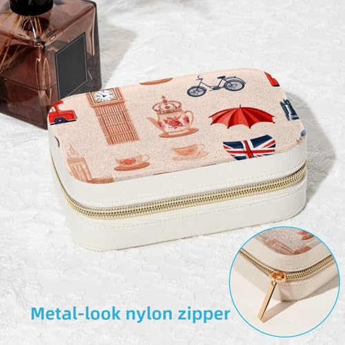 Boîte à bijoux portable Angleterre City pour bagues et colliers - 7