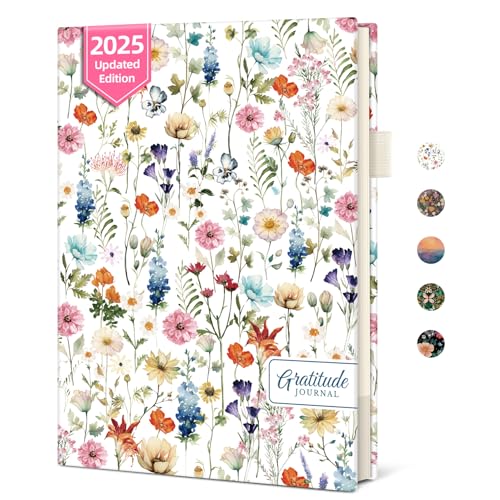 Gratitude Journal for Women – Undated Daily Mindfulness & Manifestation Journal with Prompts for Cultivate Affirmations, Positivity, Self-Care & Happiness - Wildflowers