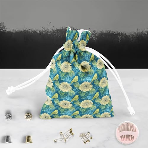 Image of ArtzFolio Handdrawn Birds | Pouch Wrist Potli Bag | Bag for Weddings & Casual Parties