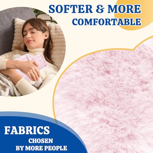 HAOCEE Wärmflasche mit Bezug, 2L Wärmeflasche Groß Flauschig,Wärmflaschen mit Känguru-Tasche,Auslaufsicher und Getestet, Bettflasche lange warm, Hot Water Bottle (Rosa)