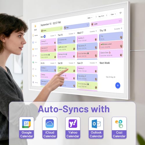 Image of 27 inch Smart Calendar Max, Digital Calendar & Chore Chart, Family Organizer with Interactive Touchscreen Display - Wall Mountable in Portrait or Landscape, Gifts for Women Men