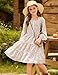 Girls Fall Dresses Long Sleeve White Square Neck Button Down Smock Floral Casual Holiday Dress Size 8-10