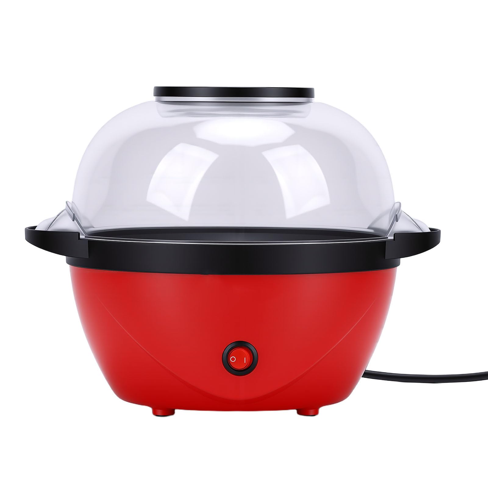 GLOGLOW Máquina Eléctrica para Hacer Palomitas de Maíz, 450 W, Estilo Retro, para Agitar Palomitas de Maíz con Placa Caliente Antiadherente y Bandeja para Derretir Mantequilla para Noches (Enchufe