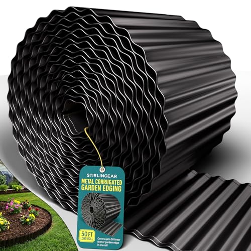 50FT Black Corrugated Metal Landscape Edging –...