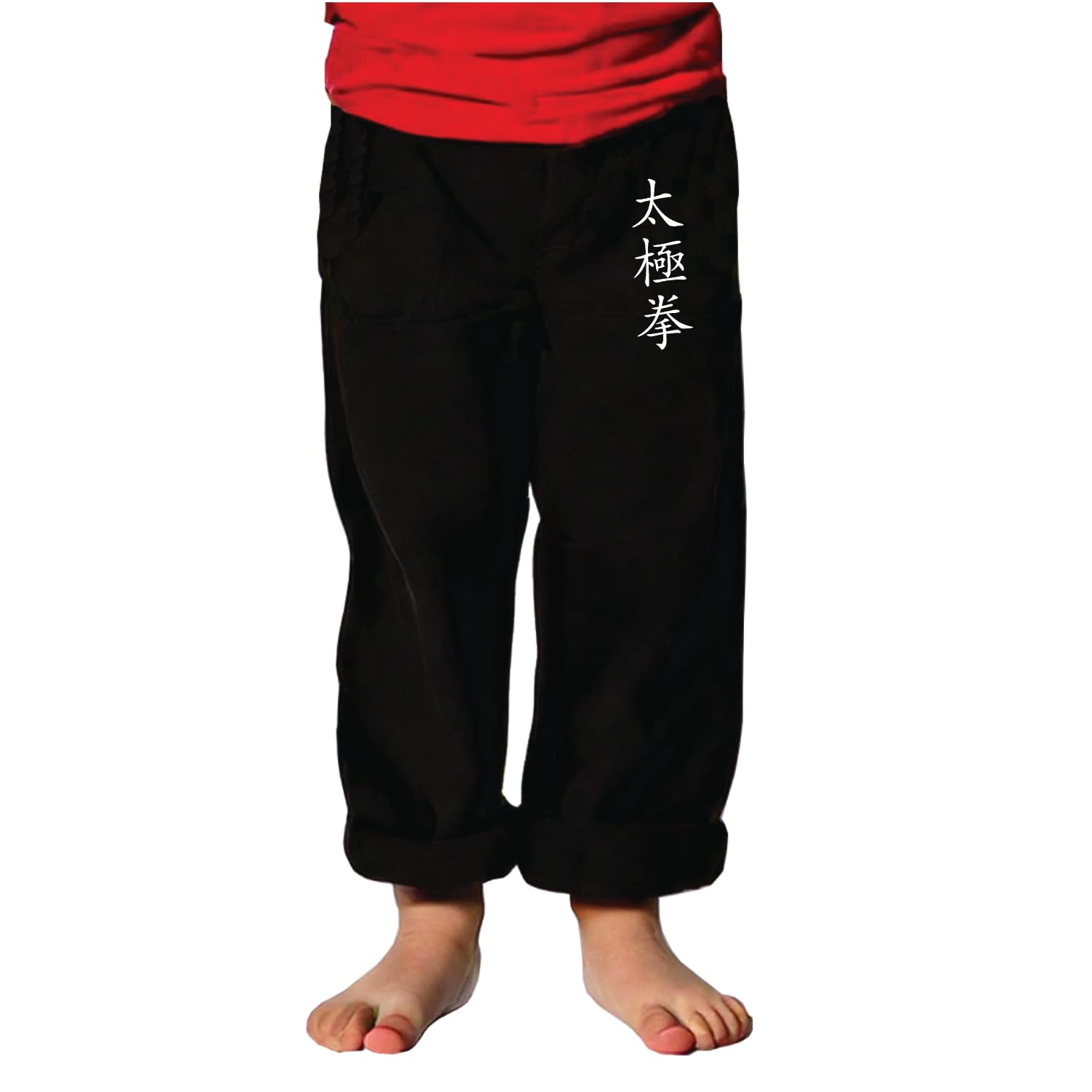 Pantalon Kung Fu Enfant Style Tai Chi et Wing Chun Kimono Léger et Ample (FR/ES, Âge, 12 Ans, Taille Normale, Noir Tai Chi)