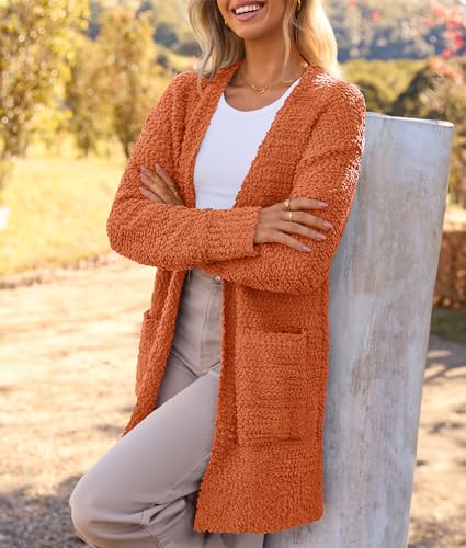 Image of MEROKEETY Women's Long Sleeve Soft Chunky Knit Sweater Open Front Cardigans Outwear Coat
