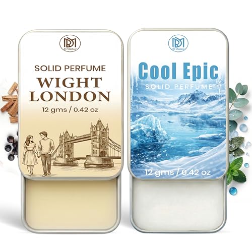 Image of Dr.Mashur Solid Perfume |wight london&Cool Epic Alcohol Free Wax Perfume Balm, Long Lasting | Pocket Tin 12g, Pack Of 2| Non Greasy Smooth Glide, Travel Friendly Unisex Gifts He Or Her