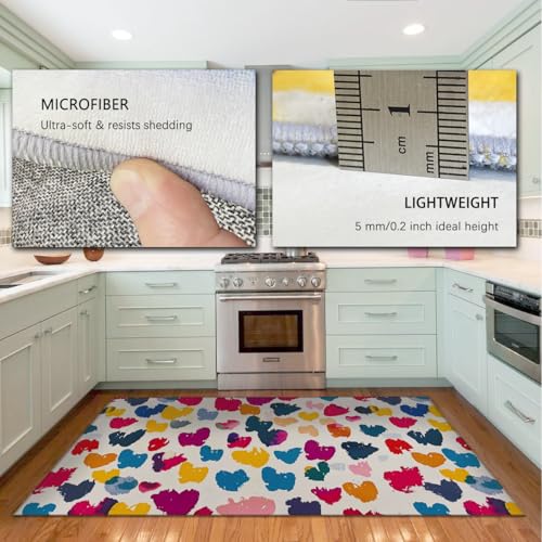 Tapis lavable antidérapant style cœur graffiti pour sol sécurisé - 4