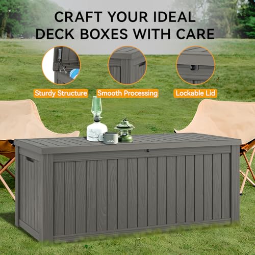 Image of Outdoor Storage Box Waterproof, 180 Gallon Deck Box for Patio Storage