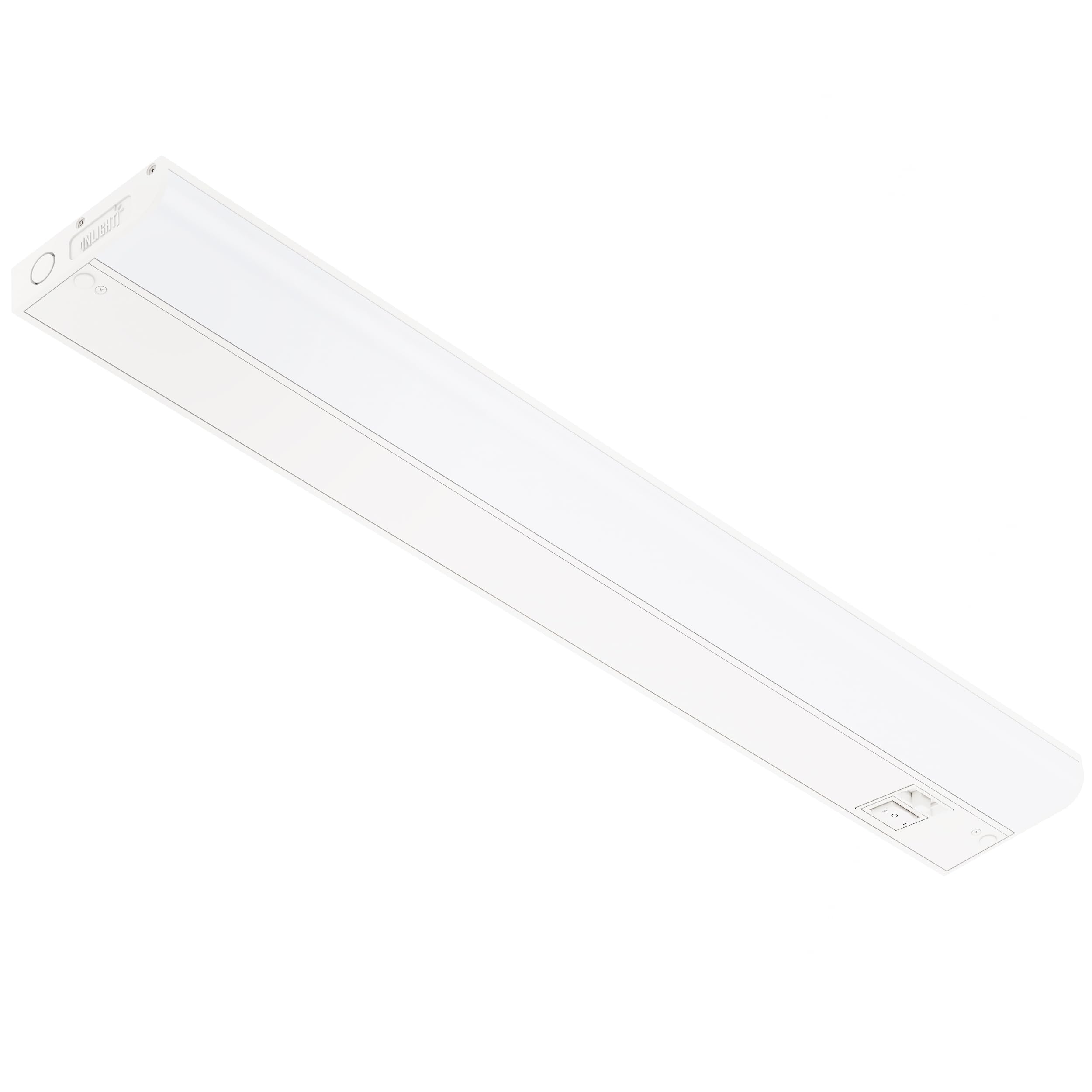 GETINLIGHT Luces LED regulables cableadas solo de 3 colores para debajo del gabinete, 61 cm, blanco suave (3000 K), blanco brillante (4000 K), luz blanca diurna (5000 K), acabado blanco mate