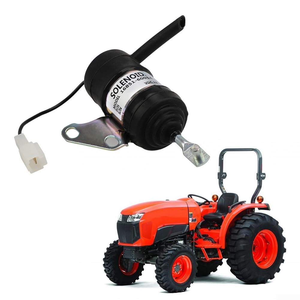 Válvula de cierre de combustible diesel solenoide 12V 16851-60014 052600-4531 para modelos de motor Kubota Z482 BX7410D adecuados para aplicaciones de excavadora de cortacésped de tractor