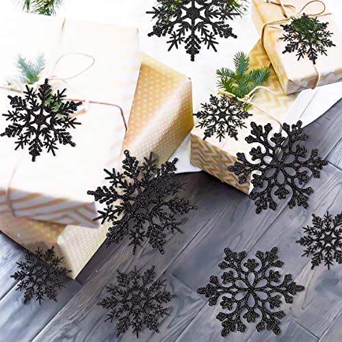 36pcs Snowflake Ornaments Plastic Glitter Snowflakes Ornaments for Winter Christmas Tree Decorations Size Varies Craft Snowflakes - Image 9