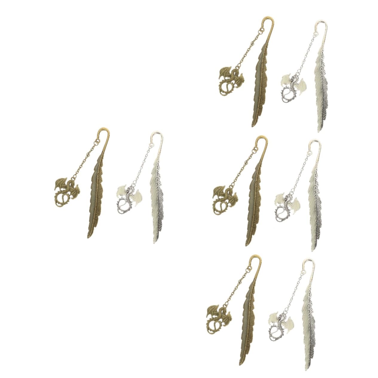 HOMSFOU Marcadores De Página De Pluma De Aleación De Zinc Marcadores Retro De Pterosaurio Noctiluminiscentes Para Estudiantes Y Lectores 2 Piezas X 4