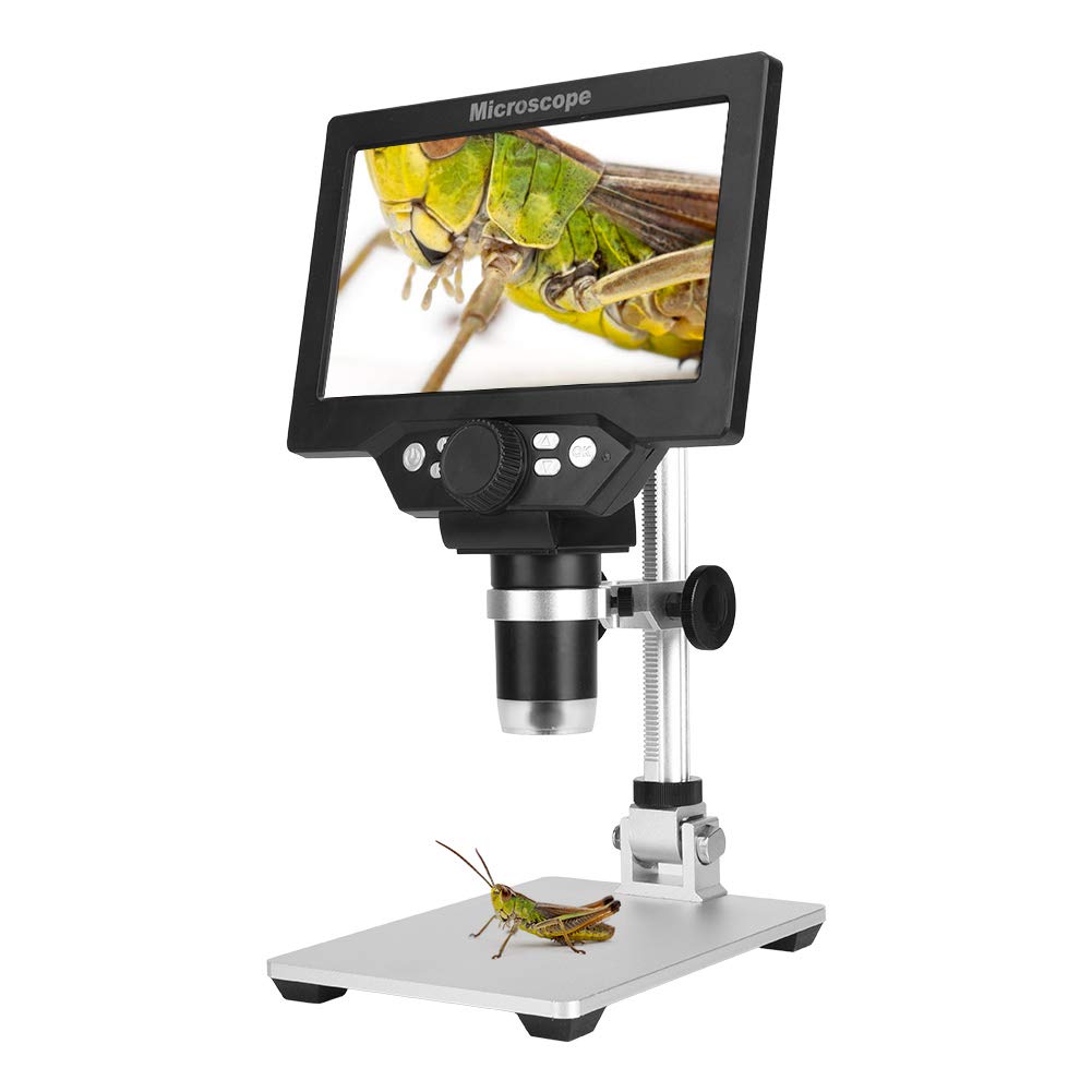 Microscopio Digital LCD 1X-1200X 7 Pulgadas 12MP Cámara de Microscopio de Píxeles 100-240V