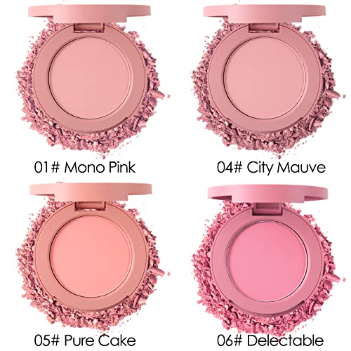 Erinde Blush Powder Makeup, Contour & Highlight Face For A Shimmery Or Matte Finish | Natural Glow | Smooth Blendable 01# #TOP4