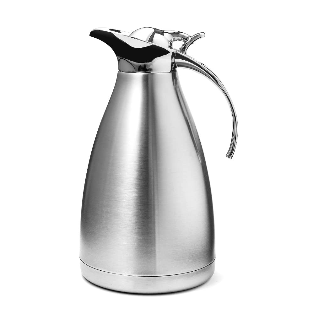 Termo de Acero Inoxidable | Capacidad 1,5 Litros | Termo con Solapa Manual | Termo de agua | Termo de Conferencia | Termo de Hotel | para Café, Té y otras bebidas frías o calientes