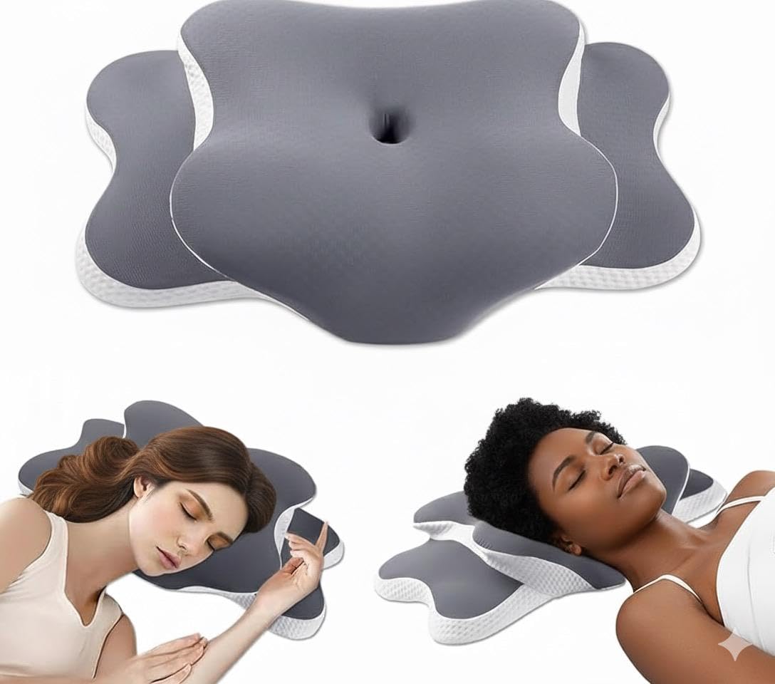 Photo 1 of loxven Cervical Neck Pillow – Ergonomic Memory Foam Bed Pillow for Side & Back Sleepers, Contoured Neck Support Design, Soft Mellow Sleep Pillow for Comfortable and Aligned Sleeping Position