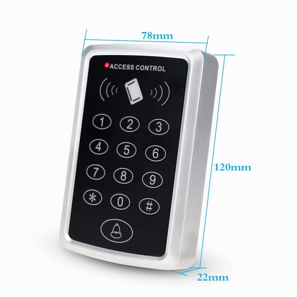 NN99 Lettore di schede tastiera RFID con sistema di alimentazione + pulsante di uscita della porta + 10 chiavi da 125 KHz No Electric Locks