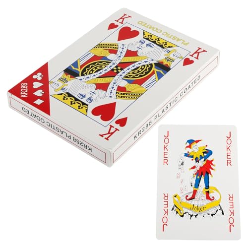 wellrun Gigantic Playing Cards-Oversized Easy to Read Waterproof Full Set 52 Card Deck for Family Party Games Garden Fun BBQs