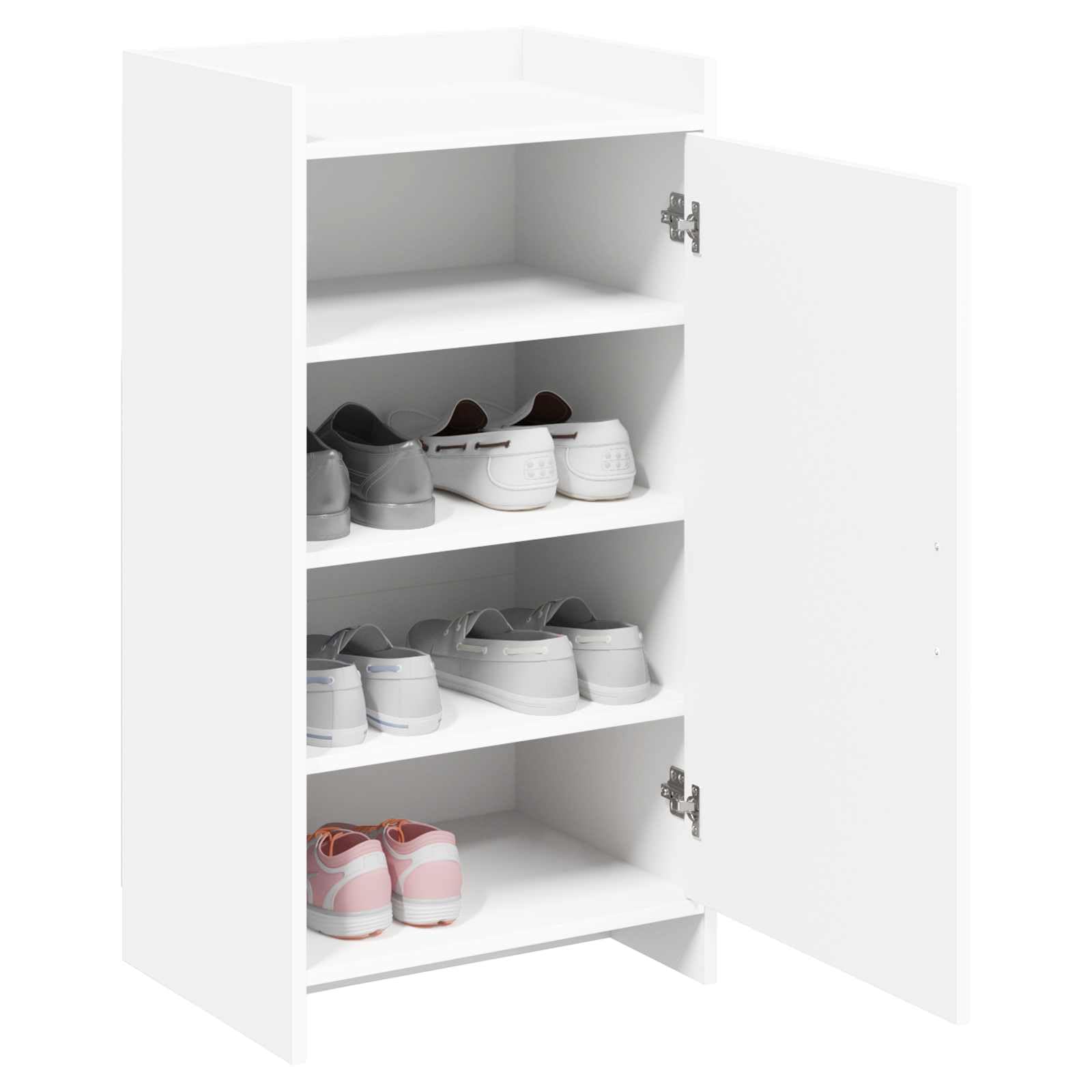 Biała szafka na buty 48x36x92 cm drewno kompozytowe
