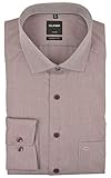 Olymp Herren Hemd Luxor Modern Fit dunkelrot strukturiert, Kragenweite:40