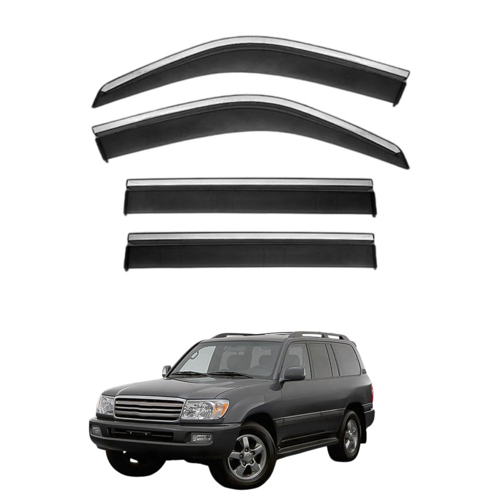 Qoemrhelt Normal 4Pc Set In-Channel Wind Deflectors, For Toyota Land Cruiser Lc100 (Mk8 J100) 1999-2007 Window Visors Rain Guards Vent Visors Rain & Sun Protection,Car Accessories