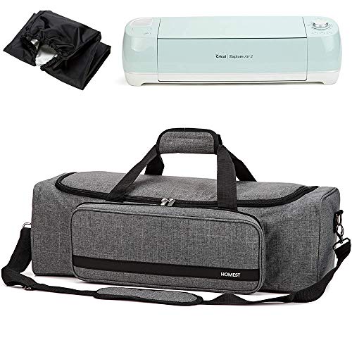 HOMEST Carrying Case with Large Pocket, Compatible with Cricut Explore Air 2, Cricut Maker, Silhouette CAME03, Grey (Patent Design)