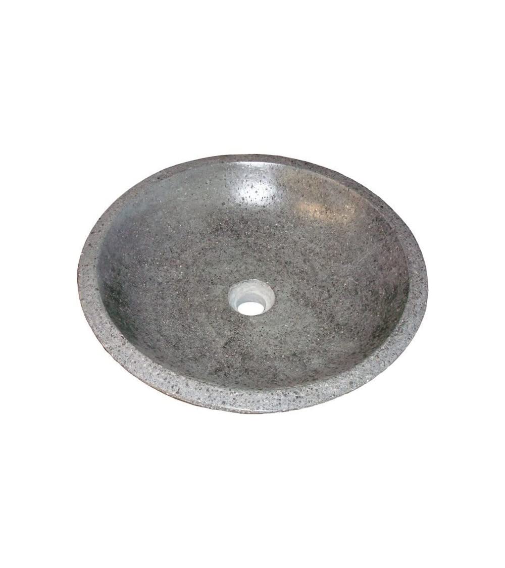 Lavabo PETRA, Terrazzo, Resina, Mármol, Sin Rebosadero, Ø44 cm, Crema | Terrazzo, Resina, Mármol, Rebosadero Integrado, Sin Rebosadero, Fabricación Artesanal, Diseño Moderno y Minimalista