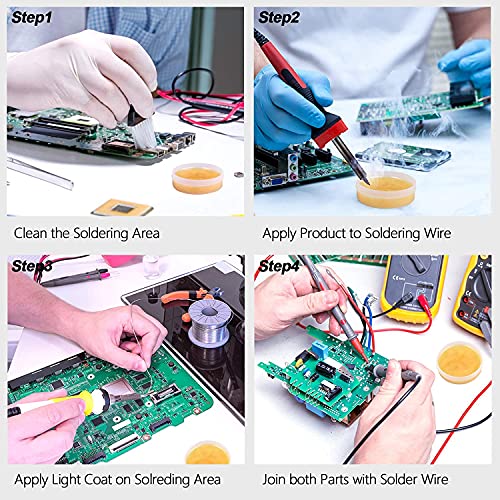 Image of 4 Jar Solder Flux, Flux for Soldering, Rosin Soldering Flux Paste for Lead-Free Electronics Soldering and Soldering DIY (1.2oz /35g in a Jar)