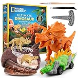 National Geographic Ultimate Dinosaur Activity Kit – 5 Hands-On Activities for Kids 4+, Build a Triceratops, Dig Out a T. Rex Tooth, Paint a Dino Car, Create Clay Dino Models