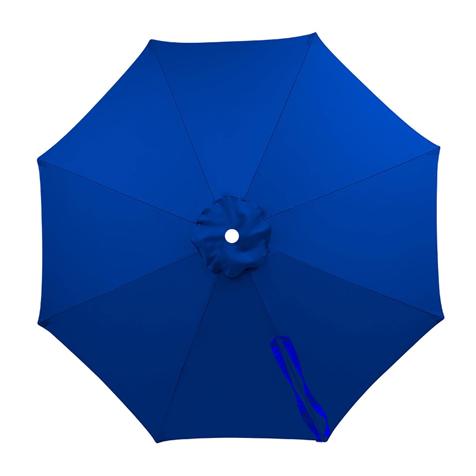 Housse Parasol & Toile Parasol, Imperméable & Protection UV Extérieur Polyester, Toile de Rechange & Housse de Rechange pour Terrasse, Jardin, Balcon(Blue-b,250 cm - 6 Ribs)