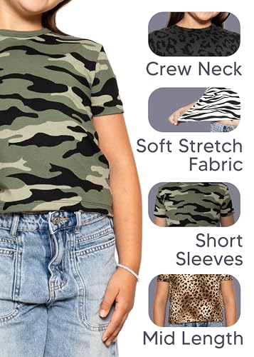 Image of Girls Long Sleeve Shirts | Soft Crew Neck Top | Short Sleeve | Long Sleeve Shirt Girls Size 2T - 16