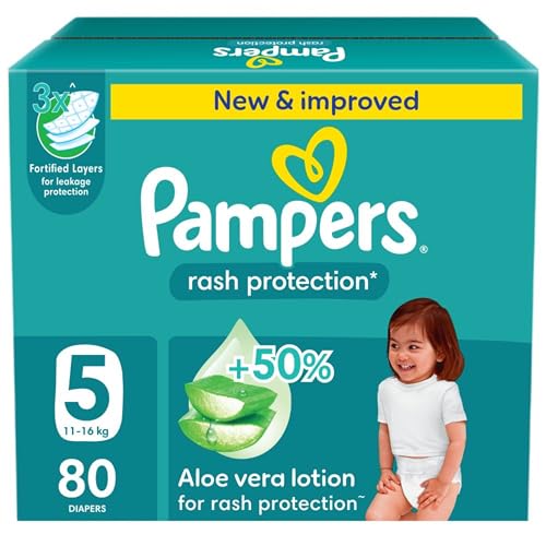 Pampers Rash Protection Size 5 11-16 kg Jumbo Box 80 Diapers