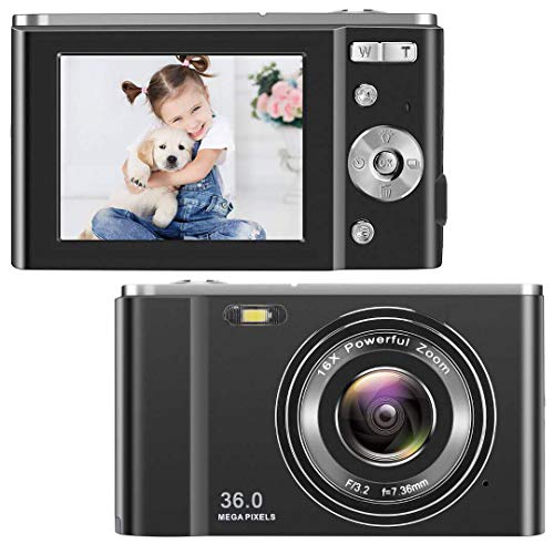TOBERTO-HD-Digital-Camera-1080P-Vlogging-LCD-Mini-Camera-with-16X-Zoom-36MP-Digital-Point-and-Shoot-Camera-Video-Camera-for-Kids-Students-Beginners-Beauty-Face